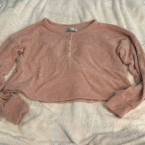 Hollister Blush Pink Knit Crop Top